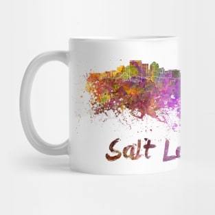 Salt Lake City skyline in watercolor Mug